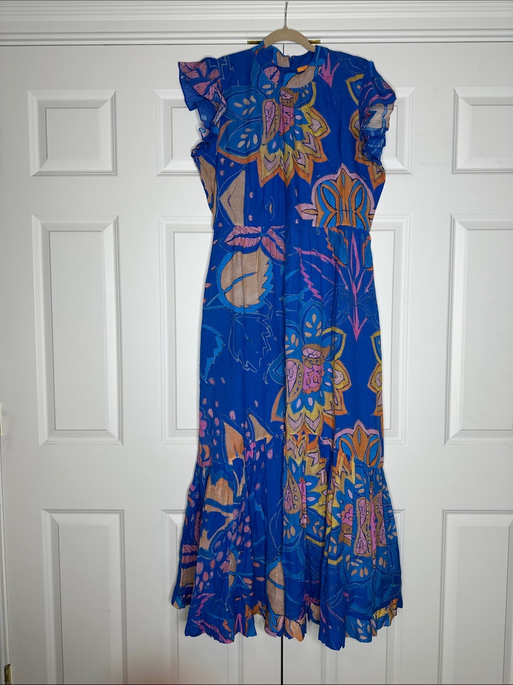 Oliphant MOCK NECK FLUTTER MAXI- ANTICO BLUE New SzXL - Picture 8 of 11